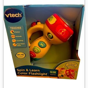 Vtech spin and learn color flashlight musical toy new in box